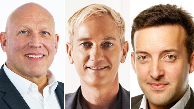 Michael Gencher (left), Brook Adcock (centre) and James Brown (right) are three of the candidates for the Liberal Party’s preselection ballot for Mackellar.