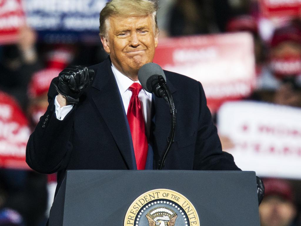 President Donald Trump speaks to supporters during a rally. Picture: Eduardo Munoz Alvarez/Getty Images/AFP