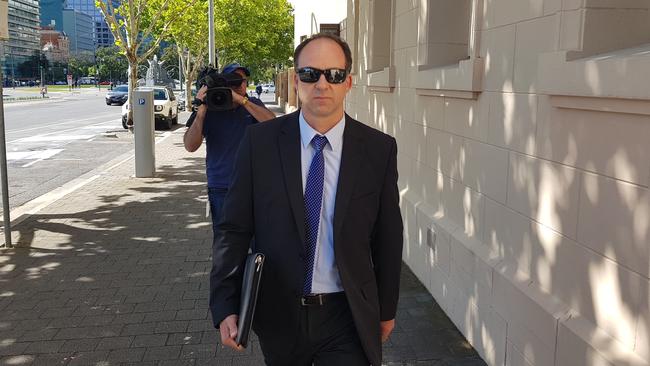 Benjamin Tuffnell outside the Adelaide Magistrates Court after his conviction and fine for drink driving. Picture: Sean Fewster.