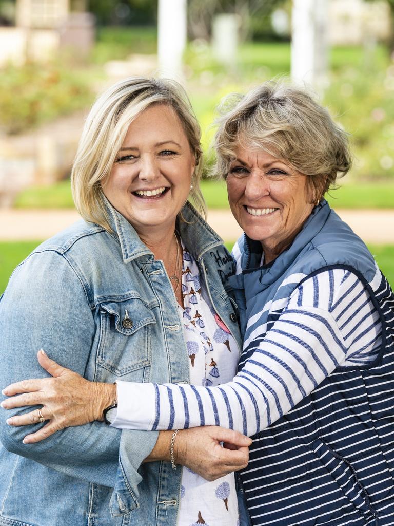 Ally Russell was visited by her mum Toni Russell from Lismore for Mother's Day, pictured during celebrations in the Queensland State Rose Garden, Newtown Park, Sunday, May 8, 2022. Picture: Kevin Farmer