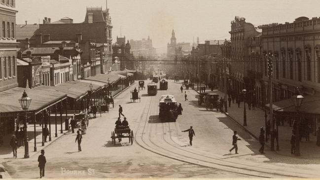 Bourke St, Melbourne in 1895. Picture: State Library Victoria.