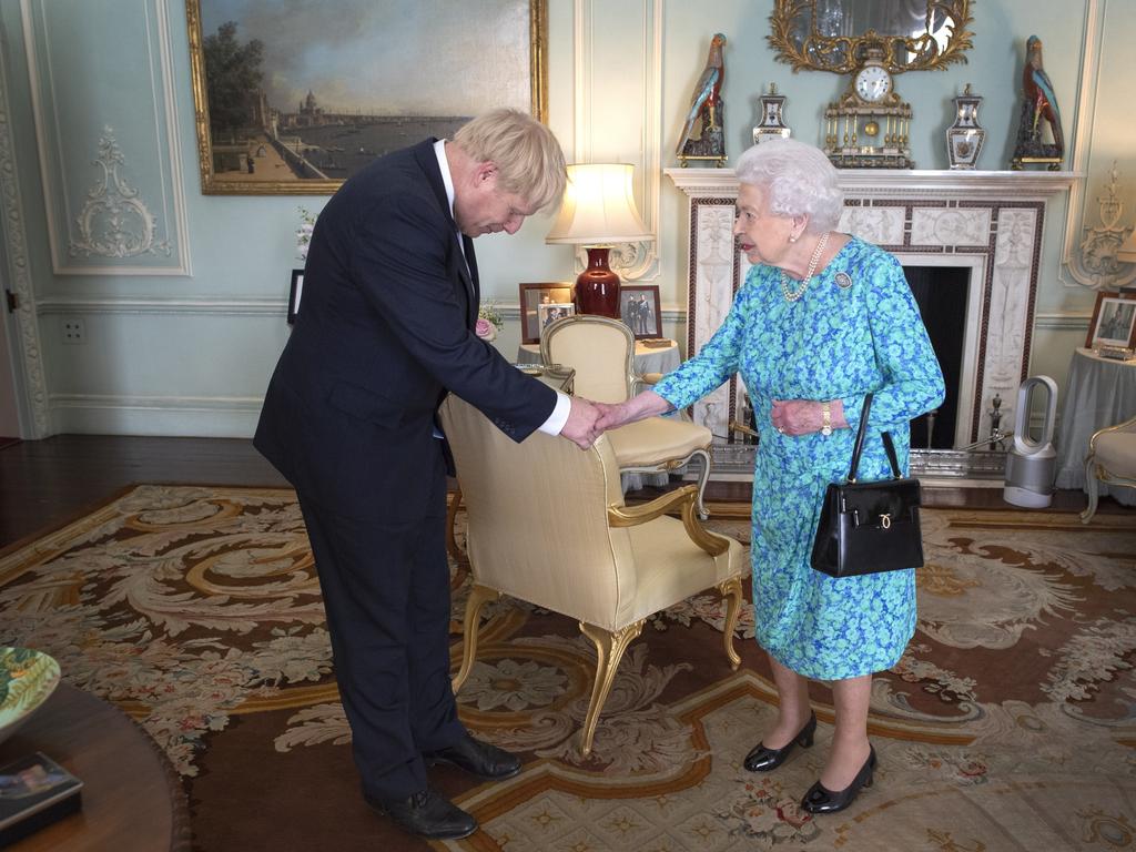 The Queen grants an audience to Boris Johnson where she invited him to become Prime Minister and form a new government. Picture: Getty Images