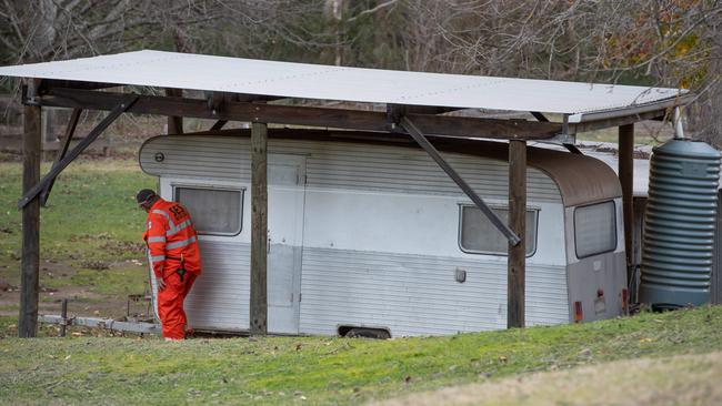 Police and SES search for missing man Jeremy Boyden near Dargo High Plains Road. Picture: Jason Edwards