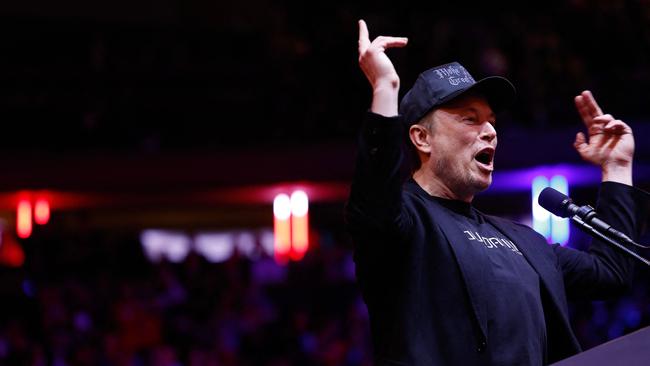 Musk took the stage with Lutnick at the Madison Square Garden rally. Picture: Anna Moneymaker/Getty Images/AFP