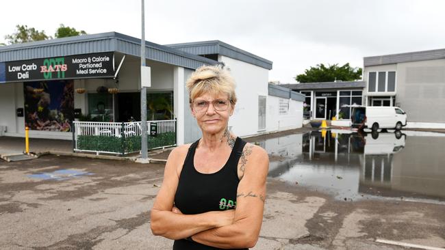 Jo Scott's cafe Opti Eats has been inundated by floodwaters three times, leaving her staring down losses in the tens of thousands of dollars. Picture: Shae Beplate.