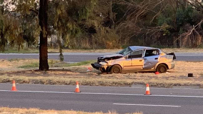 The crash scene in Cooper St, Epping. Picture: Josh Fagan