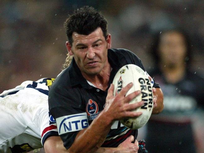 ## HAVE YOU /CHECKED COPYRIGHT /CLEARANCE ?? 05 Oct 2003 - NRL Grand Final at Telstra Stadium. Penrith Panthers vs Sydney Roosters. Craig Gower in action PicBrett/Costello sport rugby league