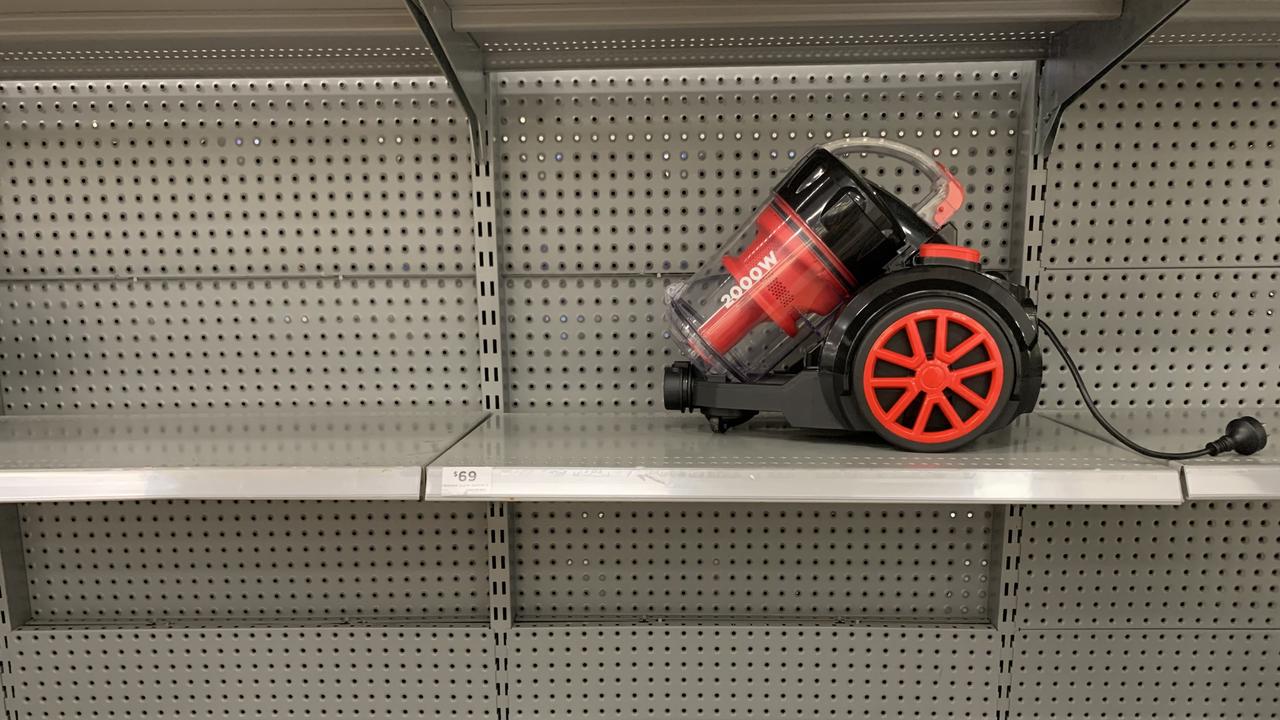 A lonely looking vacuum at Big W Eastgardens. Picture: News.com.au/Benedict Brook.