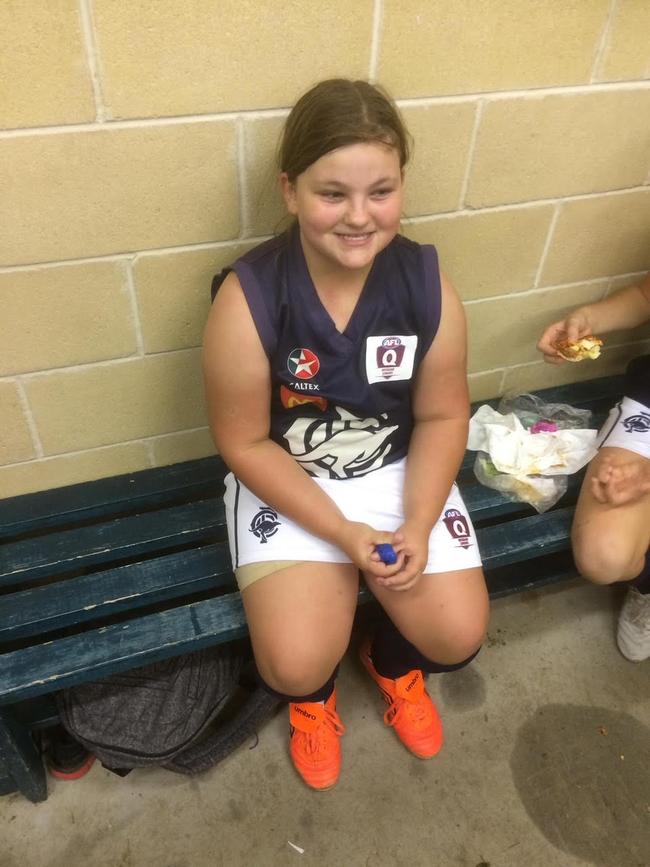 Emma Bracegirdle as a young Roos - she played her 150th match at the weekend.