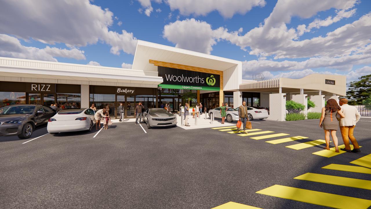 Artist impression of a new Woolworths centre which is planned for a site in Upper Coomera.