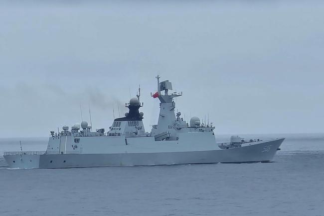 A Chinese military ship was photographed by the Taiwan Coast Guard on Thursday