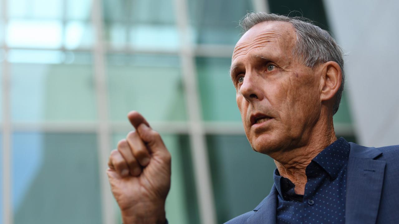 Former Greens Senator Bob Brown speaks during a press conference at Parliament House in Canberra, Wednesday, March 22, 2017. Picture: AAP Image/Lukas Coch