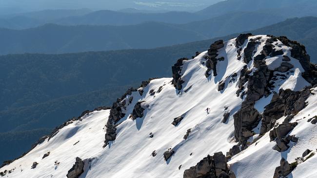 Earning his turns: Newall on his way up. Picture: Adam Flower