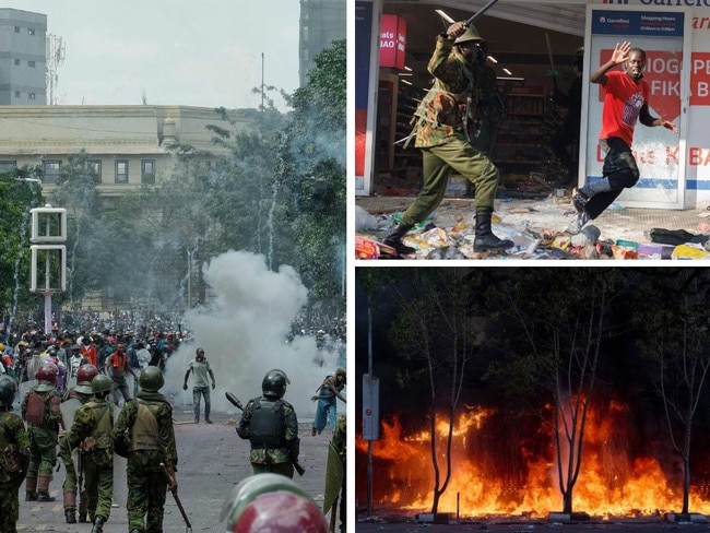 Disturbing images have emerged from Kenya after a massive protest against the country’s latest tax hikes spiralled out of control, leaving at least five dead from gunshot wounds.