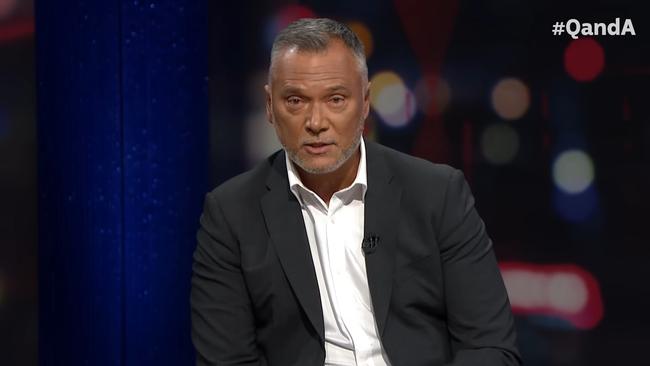 ABC Q+A host Stan Grant on his final show on Monday, May 22, 2023, before taking indefinite leave. Picture: ABC