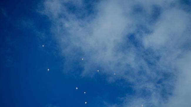 Balloons were released at Casuarina Street primary school after Dolly Everett's memorial service in Katherine, Northern Territory.