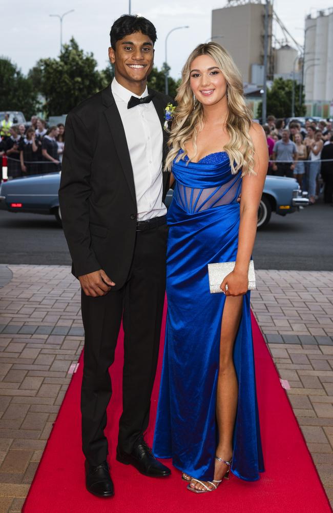 Thisaja Samarawickrama and Bella Borghardt at Toowoomba Grammar School formal at Rumours International, Wednesday, November 15, 2023. Picture: Kevin Farmer