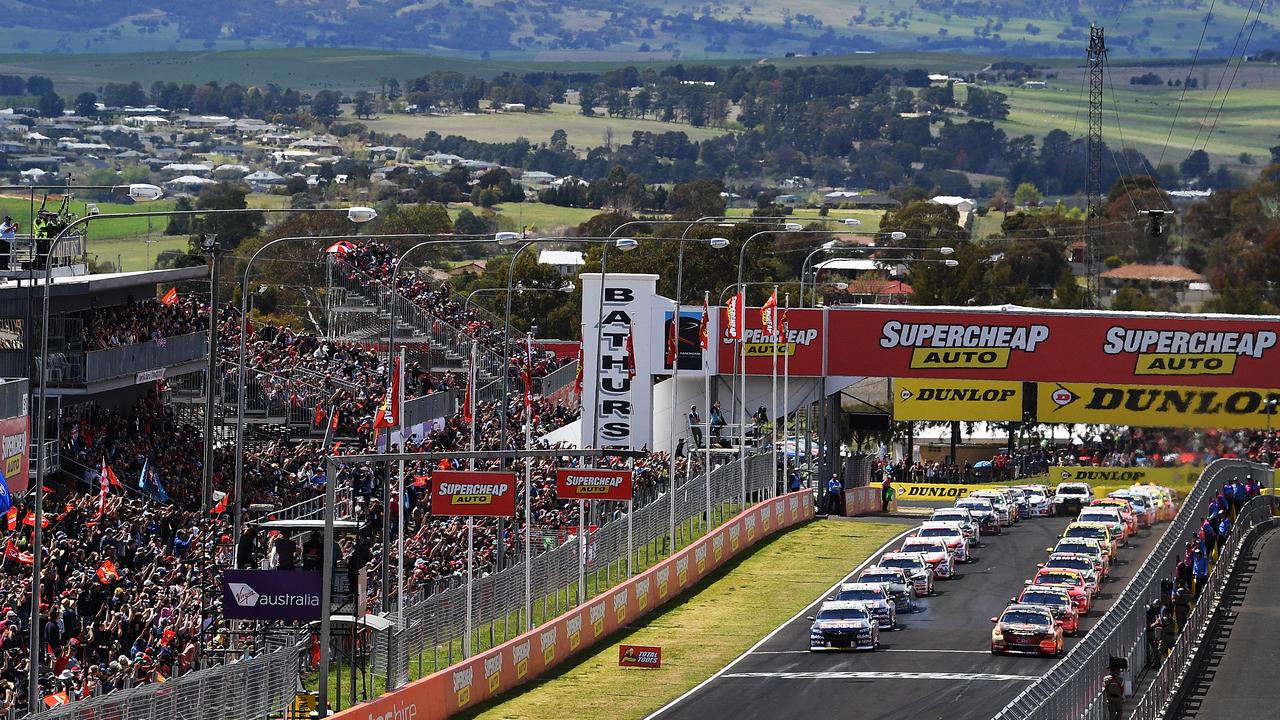 Pressure’s on: The grid lines up ahead of last year’s Bathurst 1000.
