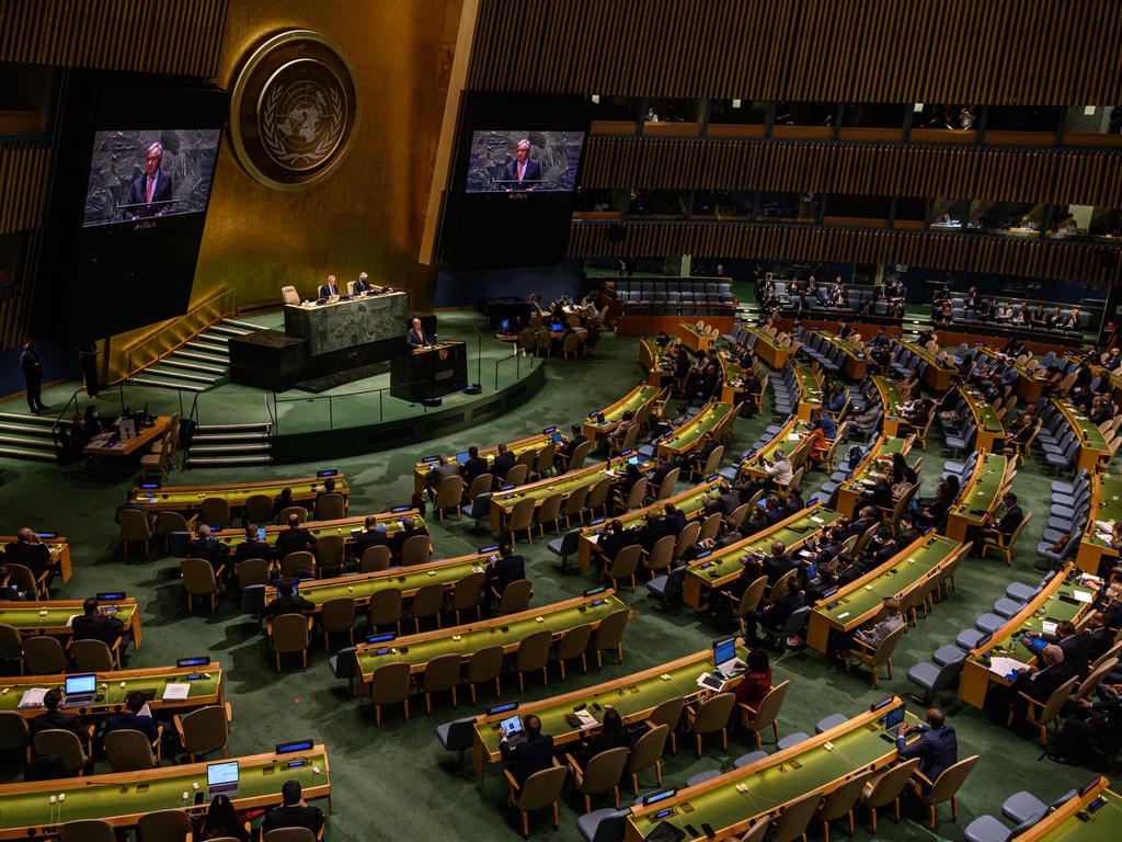 UN Secretary General Antonio Guterres speaks during the 2022 Review Conference of the Parties to the Treaty on the Non-Proliferation of Nuclear Weapons at the United Nations. Picture: AFP