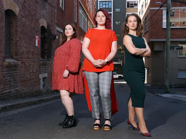 Rape and Sexual Assault Research and Advocacy (RASARA) directors Rachael Burgin, Saxon Mullins and Katrina Marson. Pic: Tim Hunter.