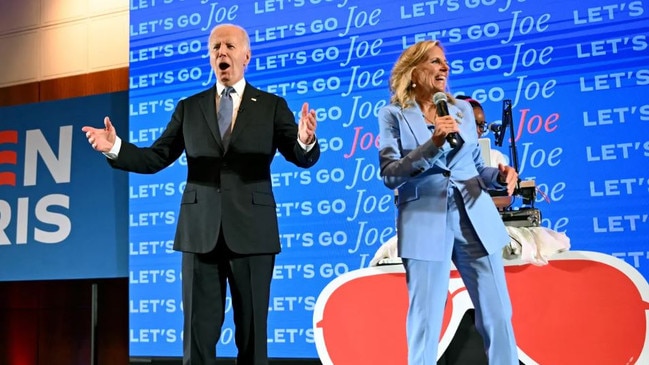 President Biden and First Lady Jill Biden visit a Biden-Harris campaign debate watch party in Atlanta, Georgia, on June 27, 2024. AFP via Getty Images