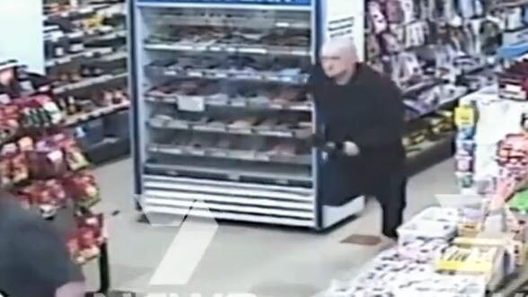 Video showing Raymond Beatty attacking the innocent shopper has been released by the courts.