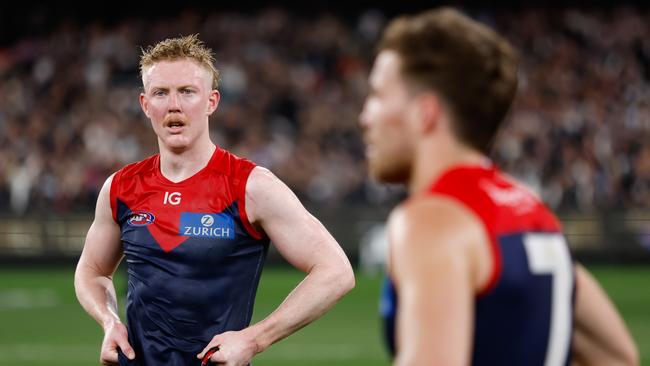 A dejected Clayton Oliver after the loss. Picture: Dylan Burns/AFL Photos