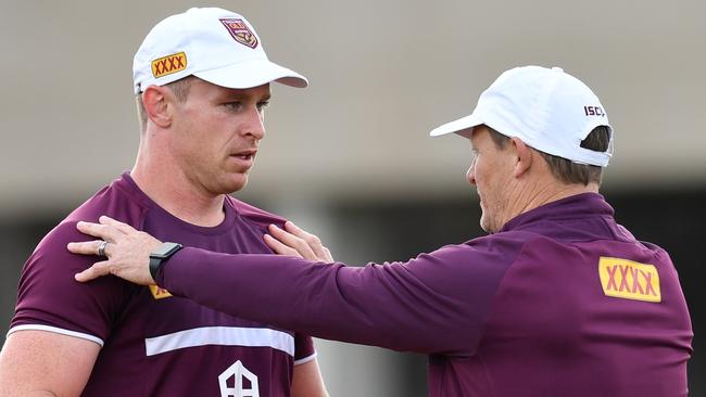 Michael Morgan (left) will be one of the Origin stars based in North Queensland. Picture: AAP Image/Darren England