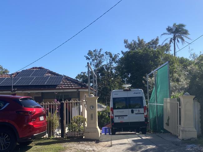 The scene on Sunday, where a man suffered significant injuries when a carport collapsed on Saturday. He later died from his injuries.