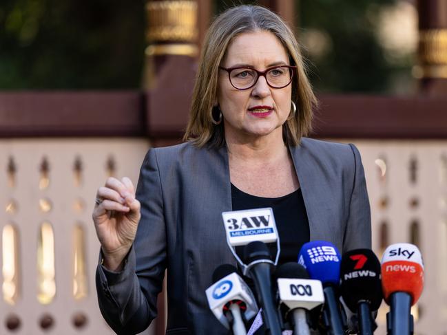 Victorian Premier Jacinta Allan will introduce a new minimum length for family violence intervention orders. Picture: Diego Fedele