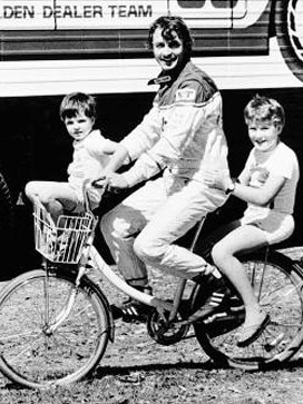 Peter Brock with Robert and James in the early ’80s.