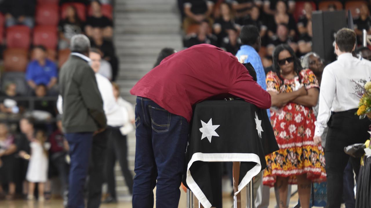 Mourners pay their final respects to the late Dr Bush Blanasi at his state funeral on Friday, December 15.