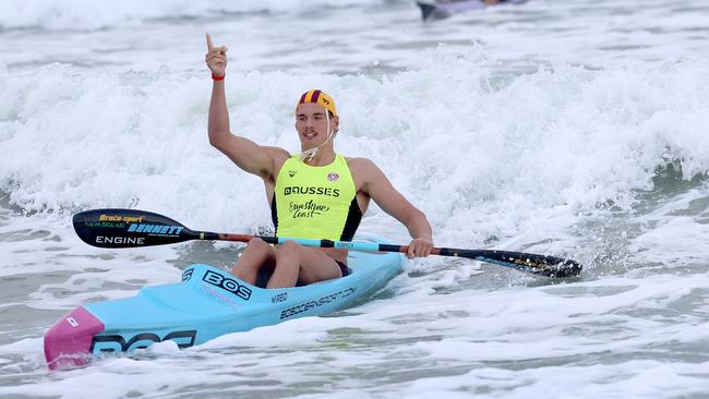 Maguire Reid winning the under-19 ski final. Picture: SLSA