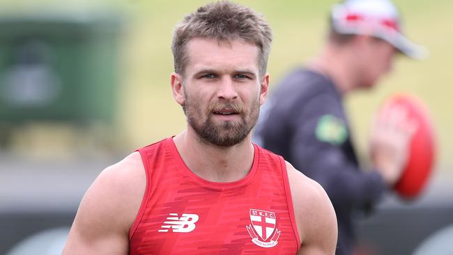 Dan Butler at St Kilda AFL training in Moorabbin. Monday, February 19. 2024. Picture: David Crosling