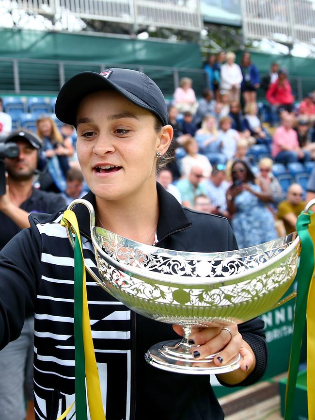 Barty with the Maud Watson Trophy. Picture: Getty