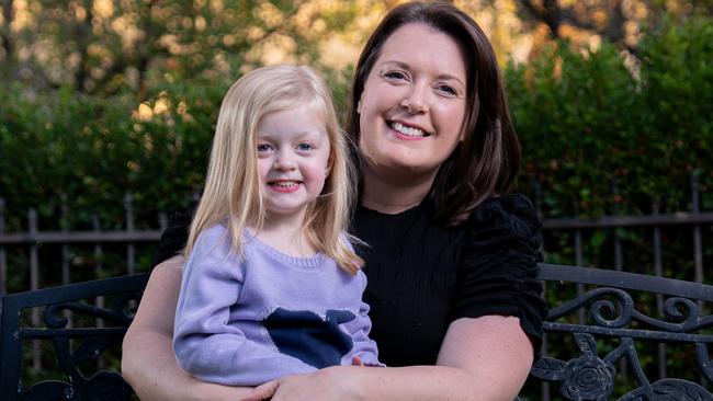 Billie Tuckerman and her daughter Evelyn, 3, pictured now. Picture: Tim Joy