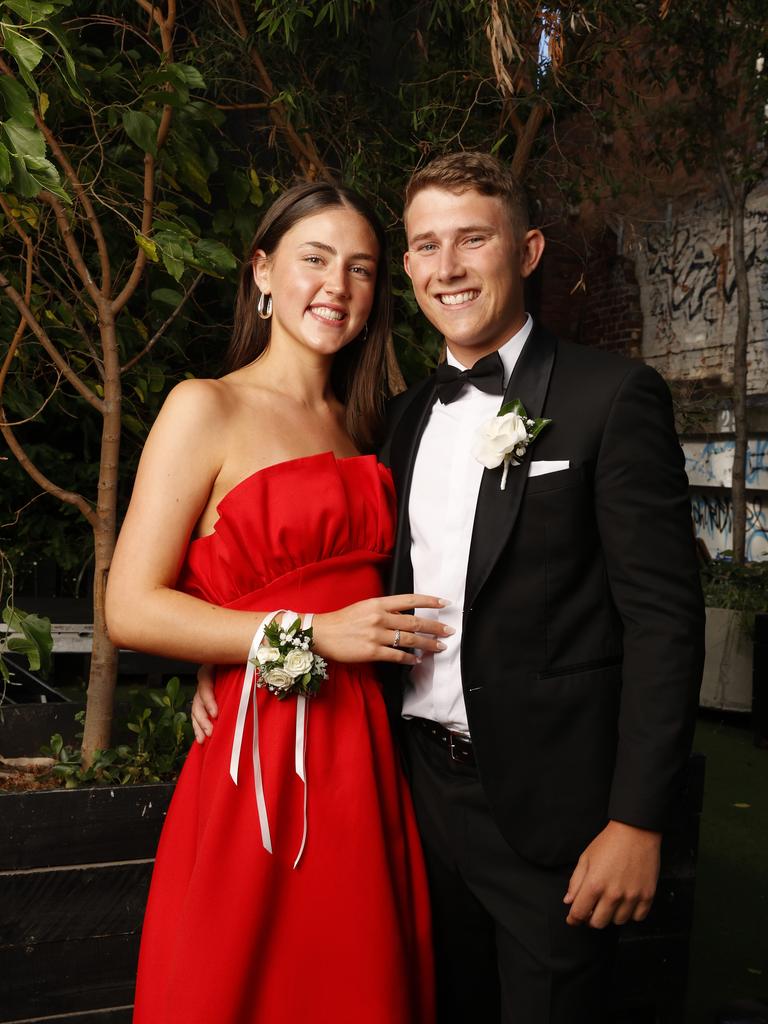 Jazmin Kempnich and Lachlan Mills. Fahan School leavers dinner 2024. Picture: Nikki Davis-Jones