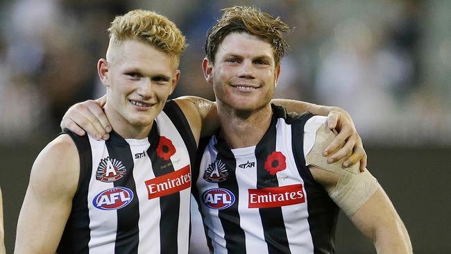 Adam Treloar and Taylor Adams both started their careers at GWS. Picture: Michael Klein