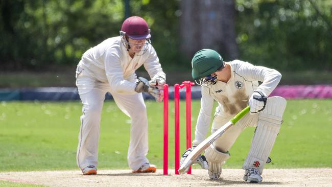 Archie Bromell is stumped by Jacob Anderson after an excellent innings.(AAP Image/Richard Walker)