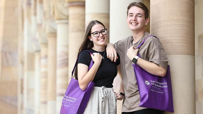 Browns Plains High School graduates Anastasia and Alexander Hedesi achieved ATARs over 90 and have already accepted offers to study at UQ this year. Photo: Tara Croser.