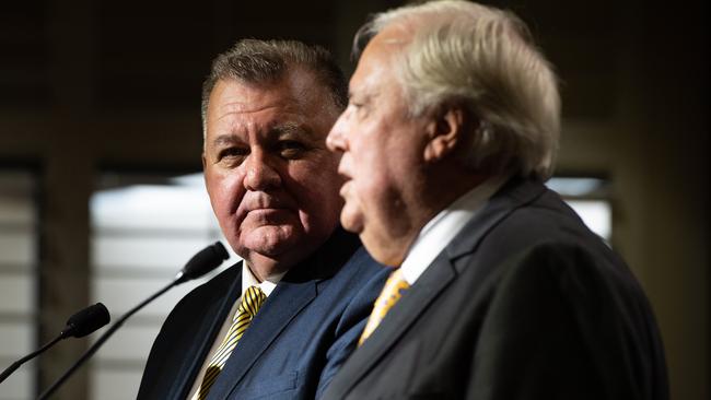 Craig Kelly and Clive Palmer. Picture: Brad Fleet