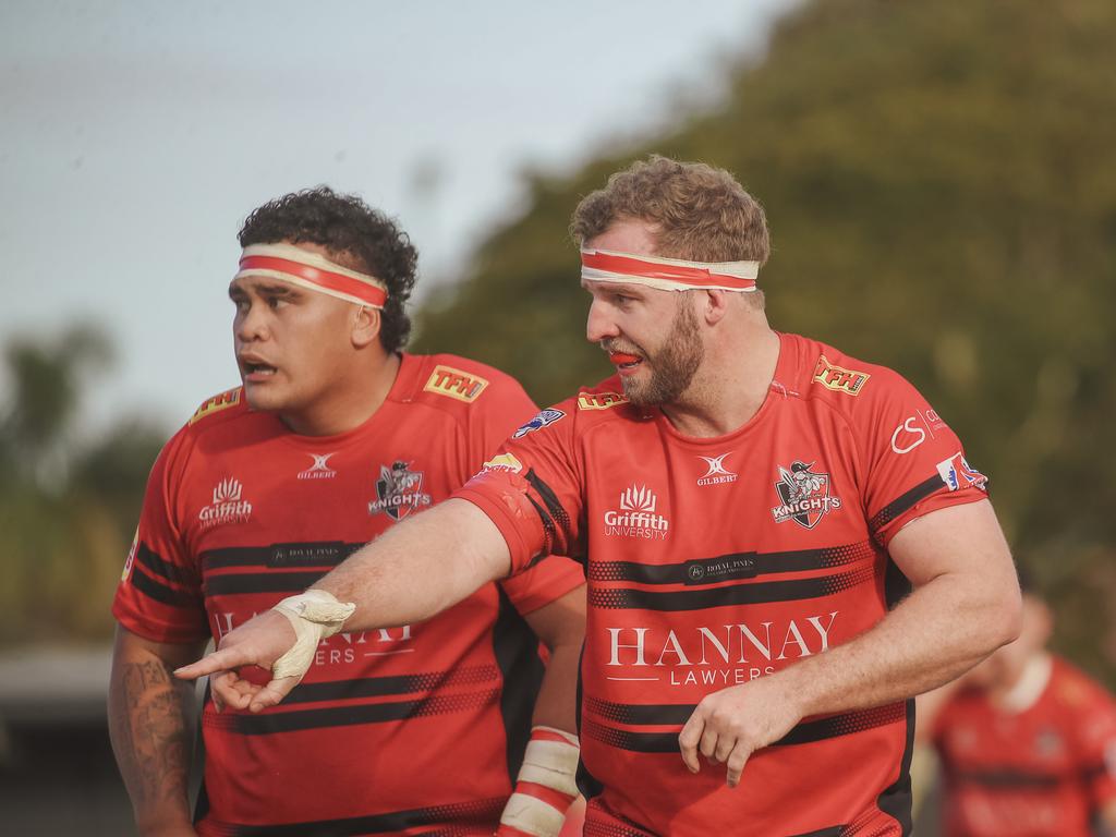 GCDRU major semi final between Colleges Knights and Nerang Bulls. Picture: Glenn Campbell