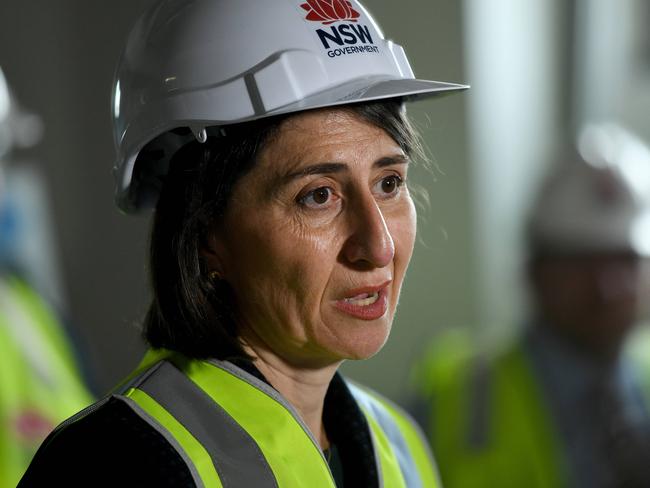 NSW Premier Gladys Berejiklian speaks to the media during a press conference at the Nepean Hospital redevelopment, in Penrith, Sydney. Picture: NCA NewsWire/BIANCA DE MARCHI