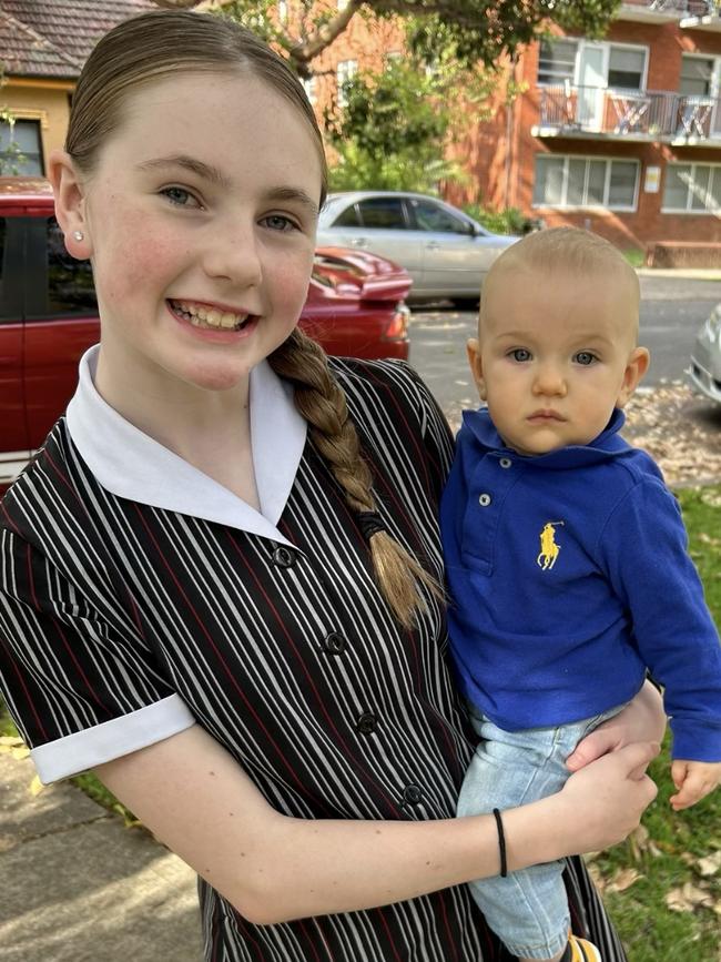 Charlotte O’Brien with her baby brother Will. Picture: Supplied