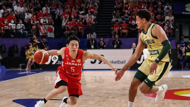 Josh Green was drafted into the Australian starting lineup for the crucial Japan game. Picture: Getty