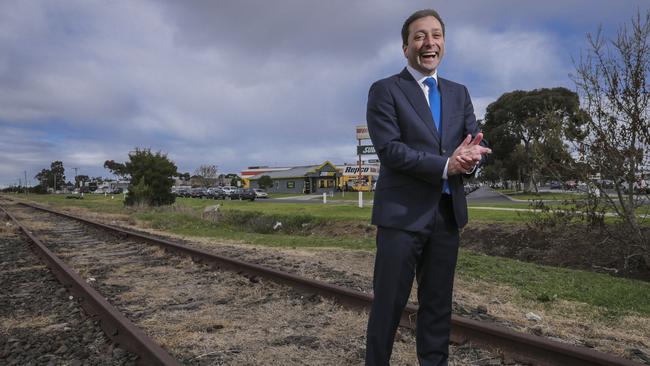 Opposition Leader Matthew Guy has made a series of rail promises, including to remove Pakenham level crossings. Picture: Wayne Taylor