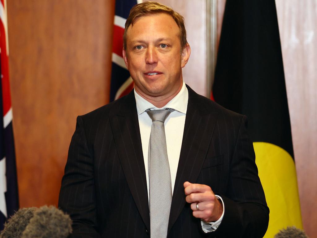 Premier Steven Miles addresses the media. Picture: Tertius Pickard/NCA NewsWire