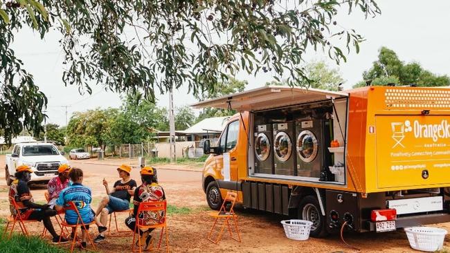 Orange Sky was brought into the community of Maningrida to help reduce incidence of ARF. Picture: Mala'la Health Service