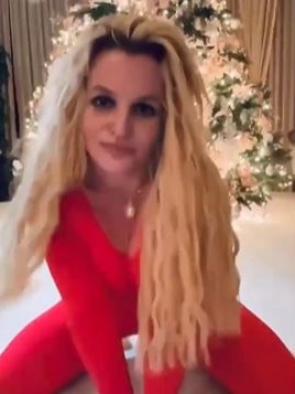 Britney Spears shows some suggestive dance moves in the bizarre video. Picture: Instagram