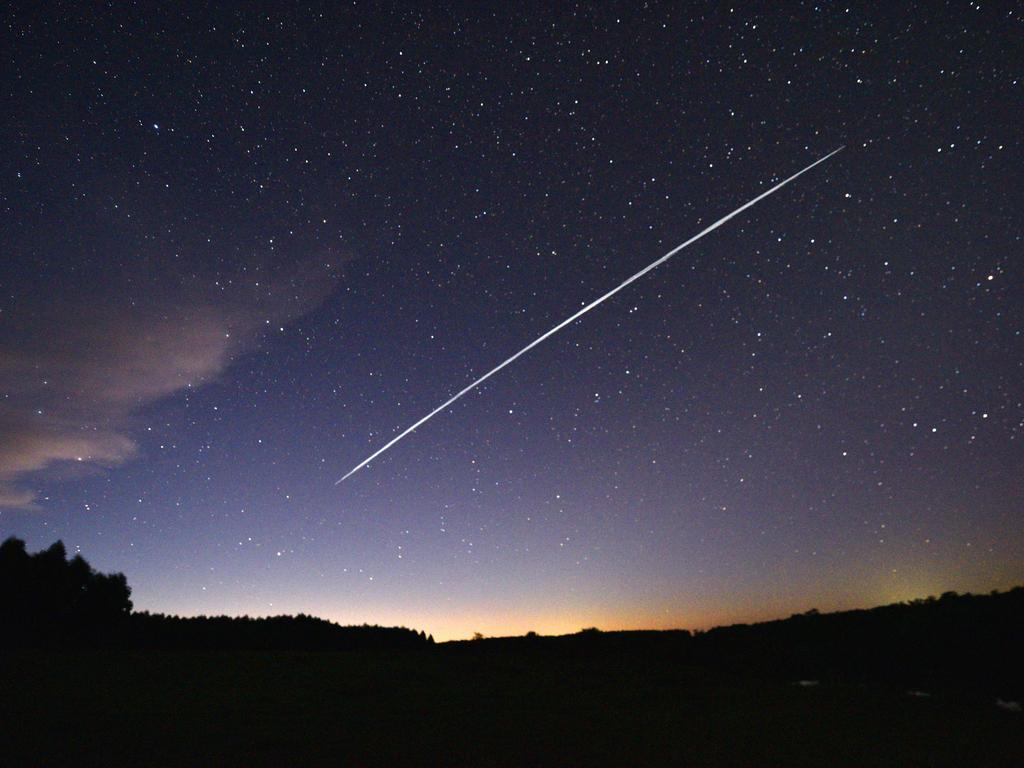 A trail of a group of SpaceX's Starlink satellites. Picture: AFP